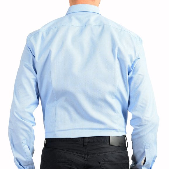 Hugo Boss Men's "Jesse" Slim Fit Geometric Print Long Sleeve Dress Shirt - Picture 6 of 9